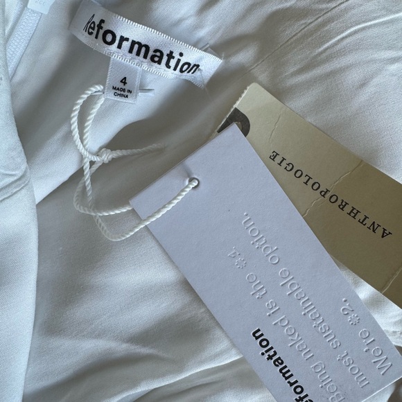 NWT Reformation Magnolia White Linen Midi Dress - Picture 3 of 3